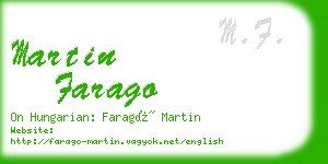 martin farago business card